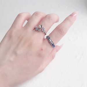 Original Whale Butterfly Couple Ring For Men Women Get Married Engagement Gifts