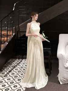 French Style Off-Shoulder Long Dress Beautiful Wedding Engagement Party Womens Dress Breathable Summer A-Line Skirt Dress