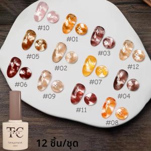 ยาทาเล็บเจล TC Honey Amber Series 1 ชิ้น รุ่นใหม่ประจำปี 2025 สำหรับฤดูใบไม้ร่วงและฤดูหนาว สีใสแบบน้ำแข็ง ลายกระดองเต่า ยอดนิยมสำหรับตกแต่งเล็บ