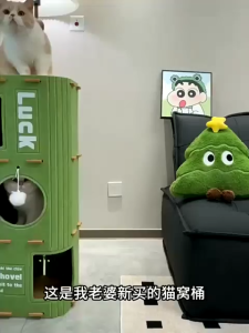 (Matcha Square 2-Layers) Multi-layer Cat House Cat Tree Hole Cat Scratching Board Cat Nest Cat Climbing Frame