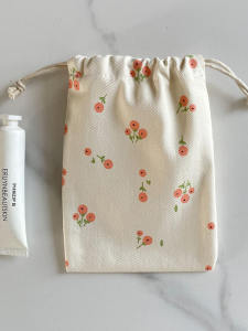 Double-Layer Cotton Linen Drawstring Bag Mobile Phone Case Sunglasses Organizer Storage Pouch for Power Bank And Eyeglasses