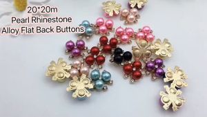 Pearl Rhinestone Buttons Rhinestone Buttons Faux Pearl Embellishments Alloy Floral Brooch For Craft