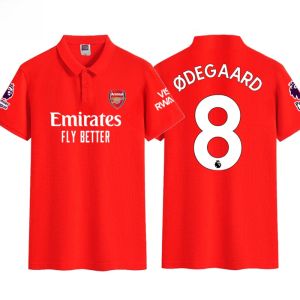 Arsenal Team 23-24 Season Havertz Jesus Football Fans Short Sleeve Polo Shirt Mens Turn-down Collar T-shirt Cotton Business Casual Summer