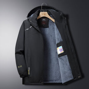 Áo Khoác Cotton Dày Ấm Áp Cho Nam Trung Niên Cỡ Lớn Mùa Đông Có Mũ Trùm Đầu Bên Trong Bằng Vải Polyester Không Cần Ủi