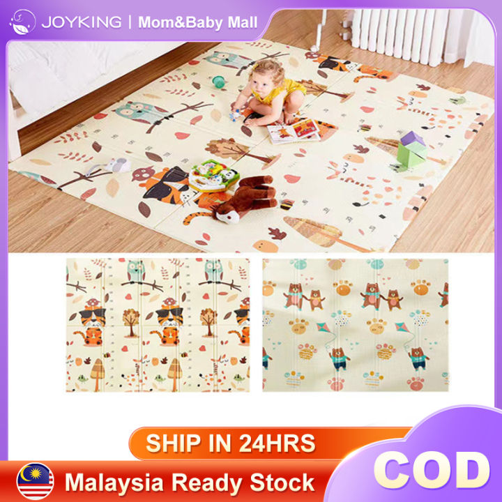 COD Baby Playmat XPE 180x150cm 2 Design Front and Back Large Foldable Waterproof Crawling