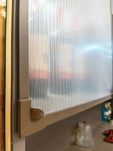 Self-Adhesive Magnetic Glass Door Curtain Ultra White Long Rainbow Embossed Privacy Curtain Bookcase Cabinet Covering Curtain
