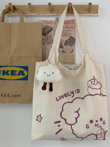 Túi Tote Canvas Dung Tích Lớn Túi Vải Đeo Vai Đơn Túi Đeo Vai Cho Nữ Túi Đeo Vai Đơn Đồ Trang Trí Kawaii Túi Xách Túi Đeo Vai
