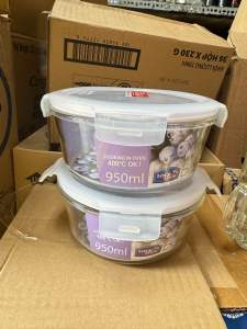 Combo 2Hộp thủy tinh Lock & Lock 950ml cao cấp ( 620ml hộp thuỷ tinh cao cấp)
