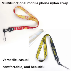 Fashion Nylon Phone Lanyard Cute Printed Neck Strap with Detachable Clip Universal Wrist/Neck Hanging Rope for Phone Keys ID Car