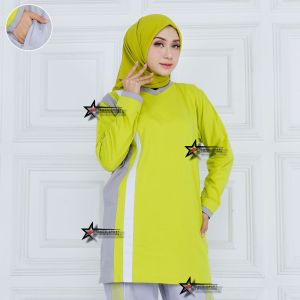 Baju Olahraga Senam Tunik Muslimah Wanita / Atasan Kaos Olahraga tunik Muslimah