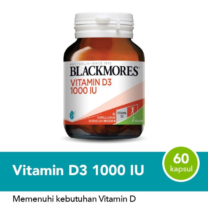 Blackmores Vitamin D3 1000 IU isi 60 tablet Suplemen Vitamin D Untuk pertumbuhan Tulang dan Imun Tubuh