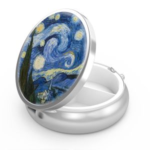 Travel Pill Organizer 3 Compartment Portable Medicine Case for Pocket/Purse – Decorative Vitamin Storage Box Unique Gift