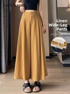 La Chapelle | Linen Summer Loose Wide Leg Pants For Petite UV Protection