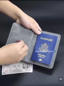 BB013 Business Travel Passport Ticket Sim Card Wallet PU Leather Passport Document Protective Holder Cover