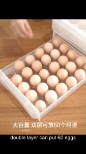 Egg Storage Box Fridge Storage Drawer Refrigerator Organiser Kitchen Storage Box Food Container Kitchen Organiser Double Layer