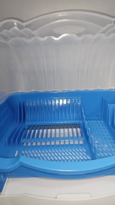 PEARLIE Plastic Dish Drainer with Cover - Lagayan ng Plato - Plastic Dish Rack Organizer - Plastic Kitchen Storage