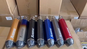 Braun Mall-ท่อไอเสียรถจักรยานยนต์38-51มม.ท่อไอเสียรถATVแบบกันลื่นพร้อมก้านจับแบบเสียงเงียบ