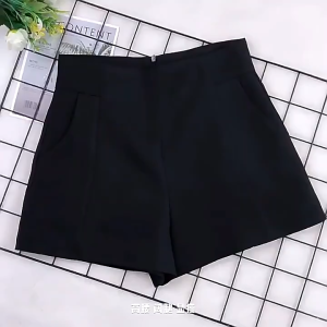 (Stock in KL-170) Short Pant with Pocket Korean Women Style Slim High Waist