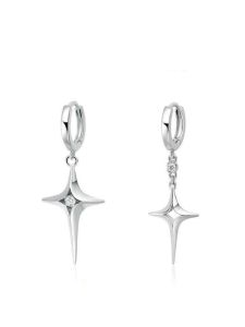 Original Design North Star Earrings Luxury Sensation Allergy Proof 925 Silver Needle American Style Cross Ear Studs