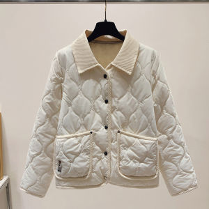 Korean Style Ins Small Bear Embroidery Diamond Cotton Jacket Womens Autumn Winter New Loose Warm Cotton Coat Short Length