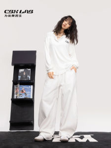 CBXLAB Street Dance Trendy Brand "Banana Pants" White Autumn Winter Versatile Jazz Sport Pants Hip Hop Kpop Casual Pants