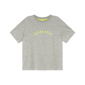 Áo Thun Nữ Tay Ngắn Thêu Chữ Màu Tương Phản Mùa Hè Phong Cách Mới Rộng Rãi Thiết Kế Giảm Béo Cảm Giác Trên Bộ Sưu Tập Mùa Hè