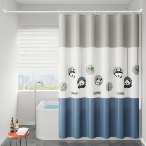 Waterproof Bathroom Shower Curtain Rod Anti-Mold Privacy Curtain No-Drilling Needed European Style EVA Material for Bath Time