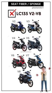 YAMAHA LC135 LC 135 V1 LCV1 SPAN SEAT FIBER SPONGE PU FORM KUSYEN DOUBLE CUSHION KUSION ASSY