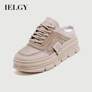 Ielgy 2025 phong cách mới váy lửng lưới Giày nữ thoáng khí bên trong nêm đế dày thời trang giản dị