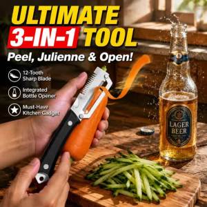 Dụng Cụ Gọt Vỏ Và Bào Rau Đa Năng 3 Trong 1 Bằng Thép Không Gỉ Có Tay Cầm Màu Đen Chống Trượt Dụng Cụ Nhà Bếp
