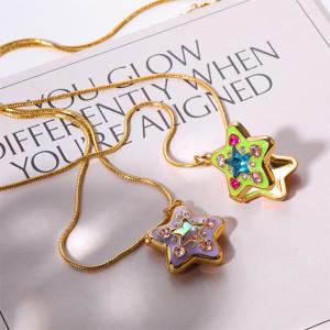 Valentines Day Heart Shaped Diamond Opening Closure Album Necklace Cute Girl Dopamine Colorful Hot Sale Fashion Jewelry