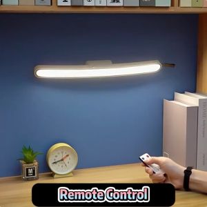 Đèn bàn cong từ tính Đèn học đọc sách gắn bàn tích điện điều chỉnh linh hoạt Ba màu đèn có thể điều chỉnh có điều khiển từ xa