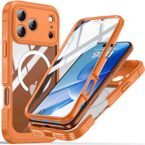 360° Fully Protected Double-sided Transparent Magnetic Case For iPhone 17 Pro Max For MagSafe Wireless Charging Back Cover