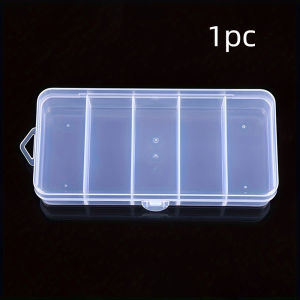 5-Compartment Clear Plastic Organizer Box for Jewelry Beads Buttons & DIY Crafts Beading Storage Beading&Jewelry