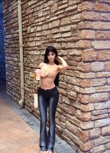 American Style Low Waist Deep Blue Jeans Elastic Slimming Leg Lengthening Micro Flared Floor-Length Versatile Long Pants