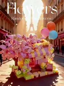 Coffee Ice Cream Flower Shop Store Street View Food House Building Blocks Kit Girls Bricks Model Kids Toy Mini Assembly Bricks