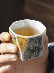 Exquisite Chinese Style Tea Cup Single Cup for Master Eight Direction Wealth Gongfu Tea Bowl Personal Specialty Vintage Design