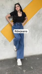 Kulot Jeans Highwaist Pinggang full karet Elastis