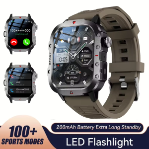 laxasfit | LAXASFIT Outdoor Sports Smart Watch Bluetooth Calling Fitness Tracking LED Flashlight Sleep Monitoring 2025 New Mens Smartwatch