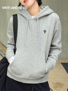 Gray Fleece Hooded Sweatshirt