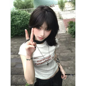 XIANGBAIWEI | Vintage Stripes Letter Sports Fitted T-Shirt