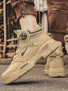 Giày Bốt Martin Nam Đế Dày Chống Thấm Nước Mùa Thu Đông Cao Đến Giữa Bắp Chân Phong Cách Anh Giày Leo Núi Ngoài Trời