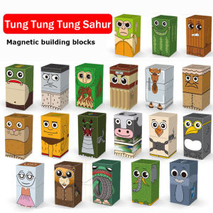 New Brainrot Magnetic Building Blocks Italian Tung tung tung Sahur Tralalero Figures DIY Educational Kids Toys Children Gifts