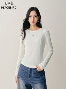 PEACEBIRD | Winter New T-shirt Half-high Collar Long Sleeve Base Layer
