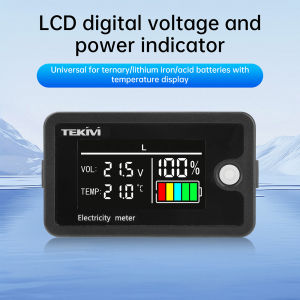 DC 8-100V High Precision LCD Digital Display Voltage Electricity Indicator Battery Universal with Temperature Display