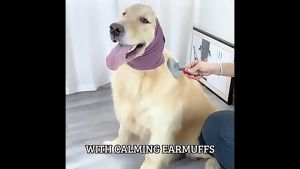 HATELI Dog Ears Cover Pet Head Wrap for Calming Scarf Noise Protection Anxiety Relief Grooming Bathing Neck and Ears Warmer Cat Ear Muff