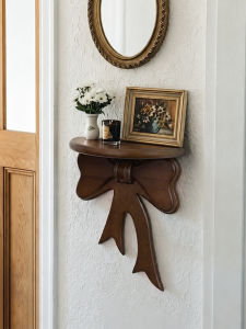 vincent life | French Retro Bow Decorative Wall Shelf Walnut Wood