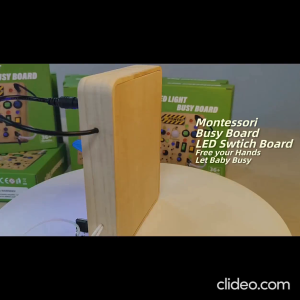 Bảng Bận Rộn Busy Board Montessori Gỗ Có Đèn LED Công Tắc Ổ Khóa Đồ Chơi Giáo Dục STEM Phát Triển Kỹ Năng Cho Bé