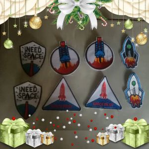 Patch Bordir Jahit & Patch Bordir Logo Nasa Roket