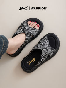 Womens Thick Heel Sandals Summer Outdoor Wear Soft Bottom Beach Shoes Matching Skirts Fashionable Flat Heel Slip-On Sandals